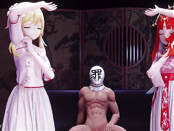 Genshin Impact - Sexy Dance   Hot Threesome (3D HENTAI)