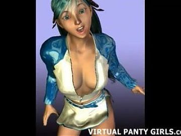 3d cyberpunk hottie teasing in panties