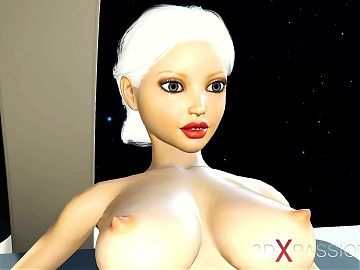 3d sci-fi android dickgirl screws spicy girl in space station