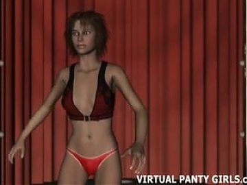 Watch your 3d virtual girl dancing in a sleazy strip club