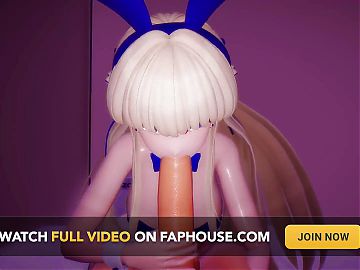 Blue Archive Asuma Toki Playboy Bunny Blonde Girl Hentai Blow Job and Sex Mmd 3D Blue Ribbon Color Edit Smixix