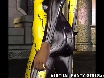3d sci fi hentai babe in a skin tight catsuit