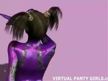 3d animated cybergirl dancing topless
